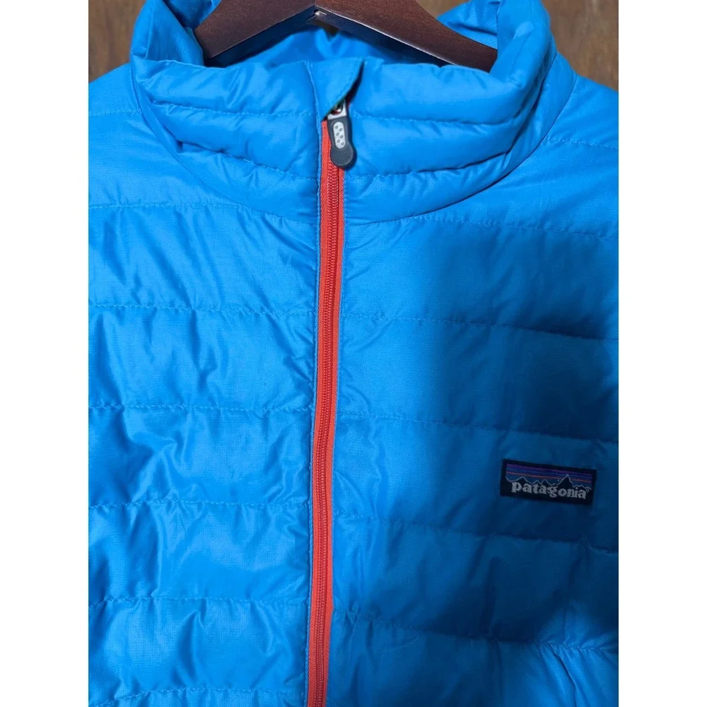 Patagonia Down Sweater Mens XL Blue EUC Full Zip Quilted Puffer